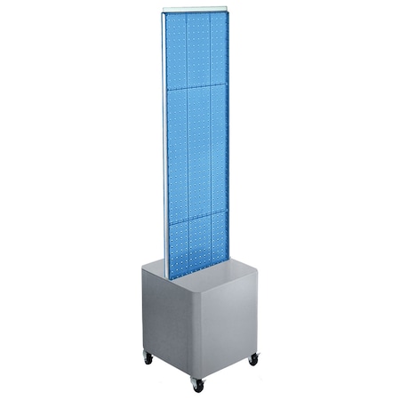 Azar Displays Two-Sided Pegboard Floor Display on Wheeled Studio Base 700729-BLU